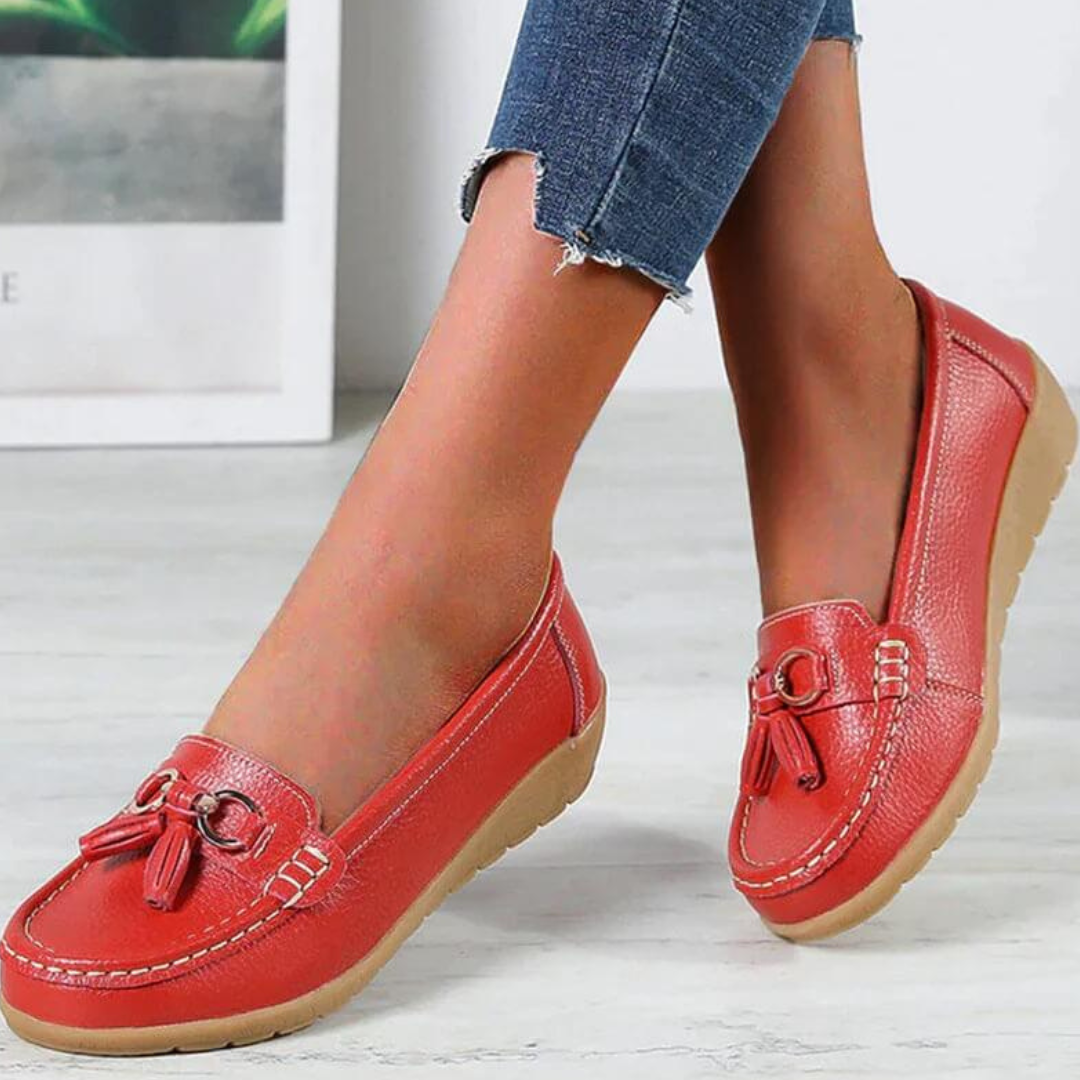 Women's Slip-On Shoes with Tassel Detail and Cushioned Sole
