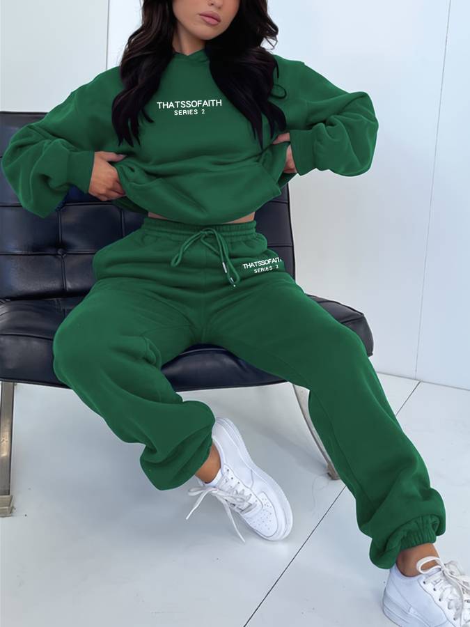 Women's 2-Piece Set Tracksuit with Hoodie Sweatshirt and Joggers