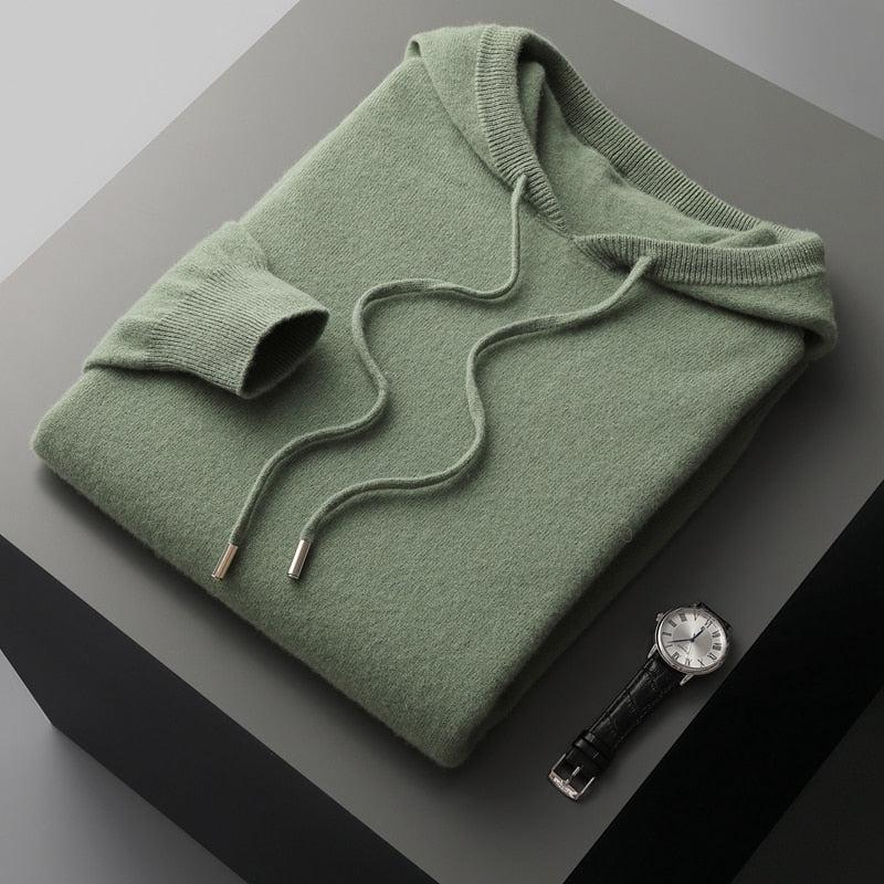 Men's Minimalist Hoodie with Drawstring Hood and Clean Finish