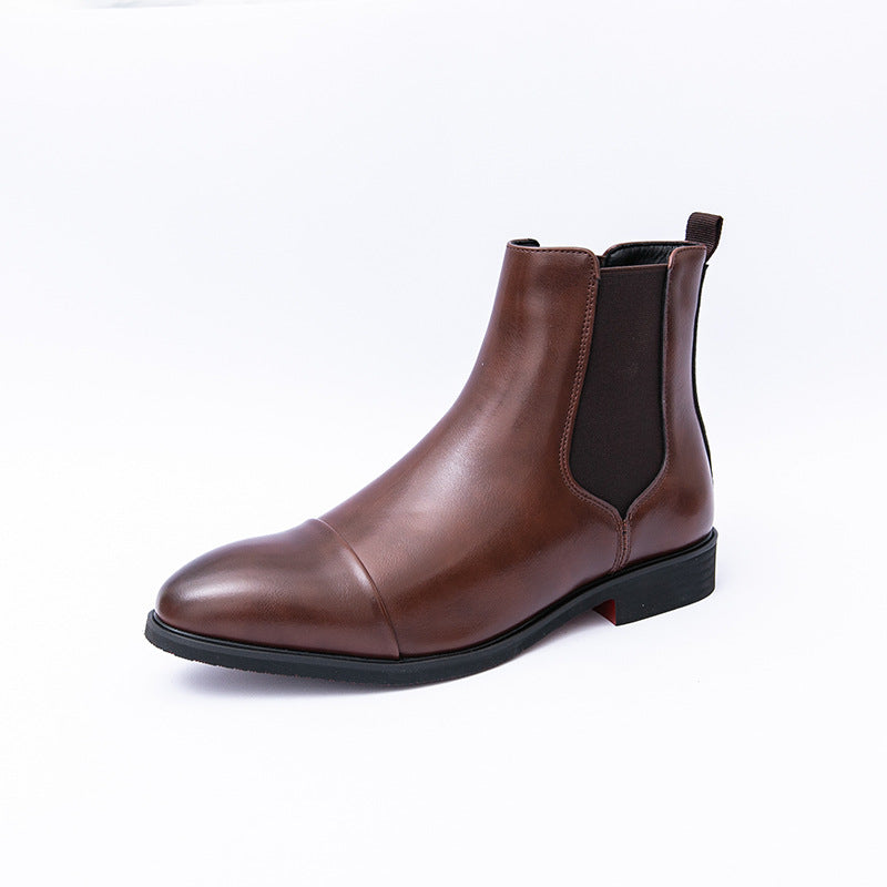 Men’s Chelsea Ankle Boots Sleek Fit Cap Toe Slip-On