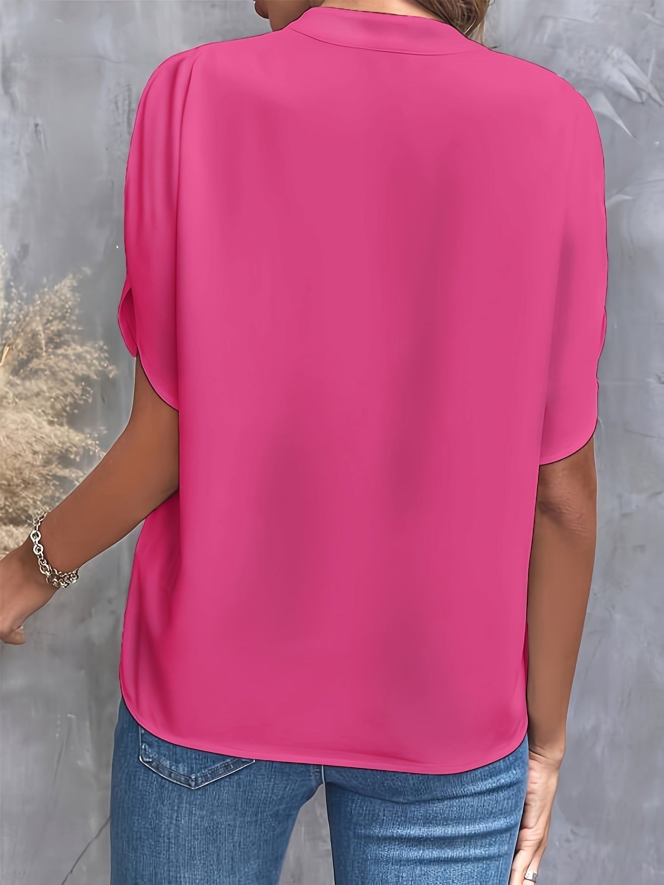 Women's Elegant Blouse With V-Neck