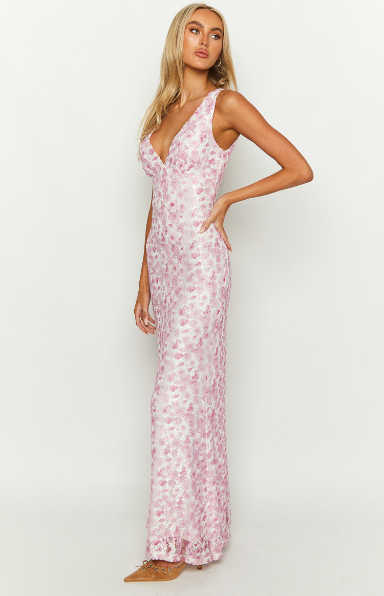 Women's Sleeveless Floral Maxi Dress with V-Neck and Flared Hem
