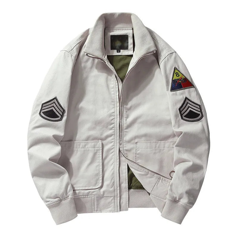 Men's bomber jacket with military details