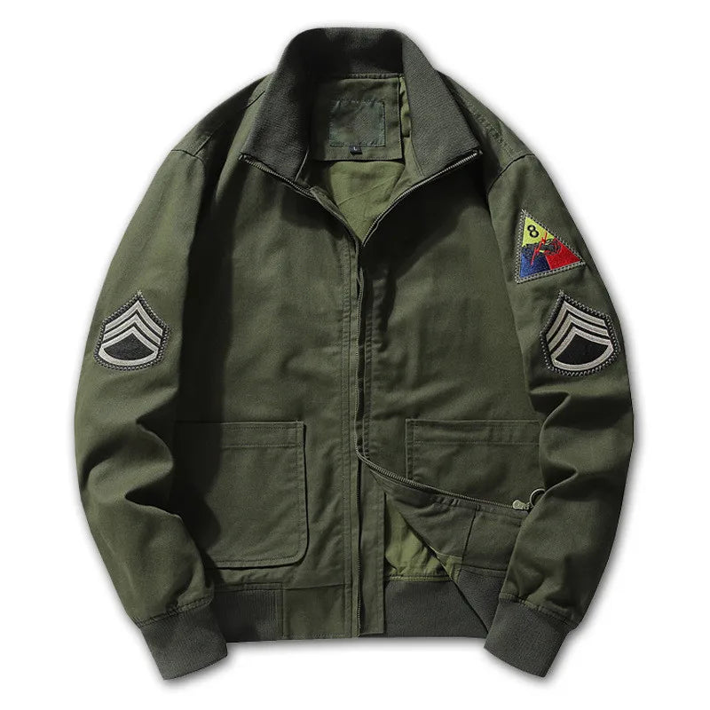 Men's bomber jacket with military details