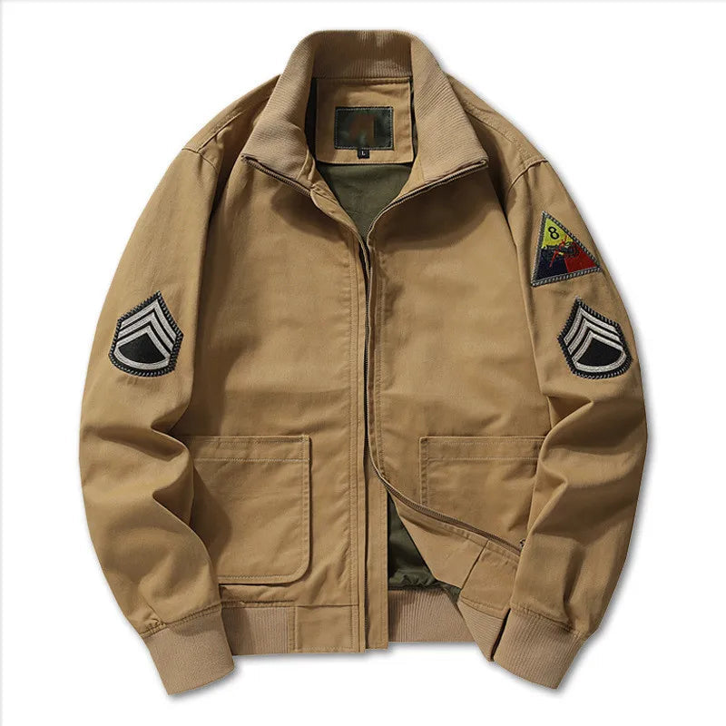 Men's bomber jacket with military details