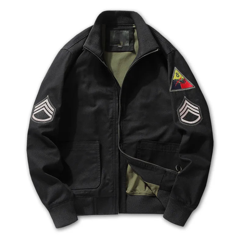 Men's bomber jacket with military details