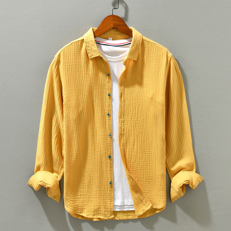 Men's Long Sleeve Button Down Shirt with Relaxed Fit