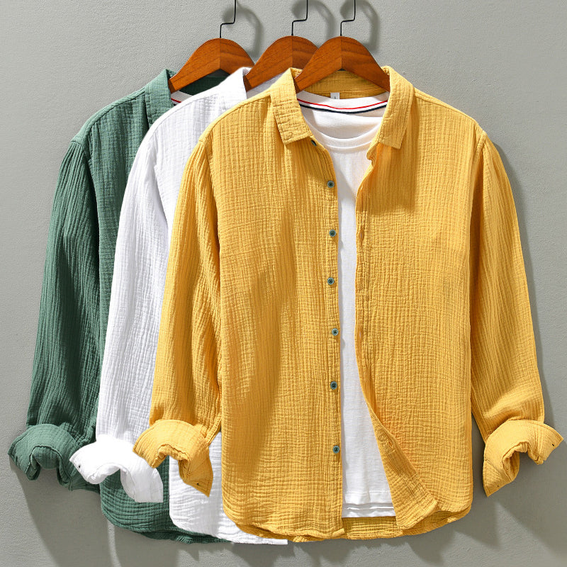 Men's Long Sleeve Button Down Shirt with Relaxed Fit