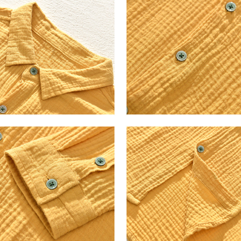 Men's Long Sleeve Button Down Shirt with Relaxed Fit