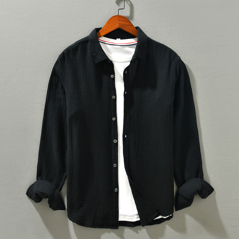 Men's Long Sleeve Button Down Shirt with Relaxed Fit