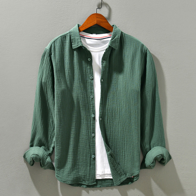 Men's Long Sleeve Button Down Shirt with Relaxed Fit