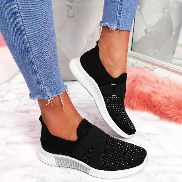 Women’s Slip-On Orthopedic Sneakers – Breathable Velcro Walking Shoes