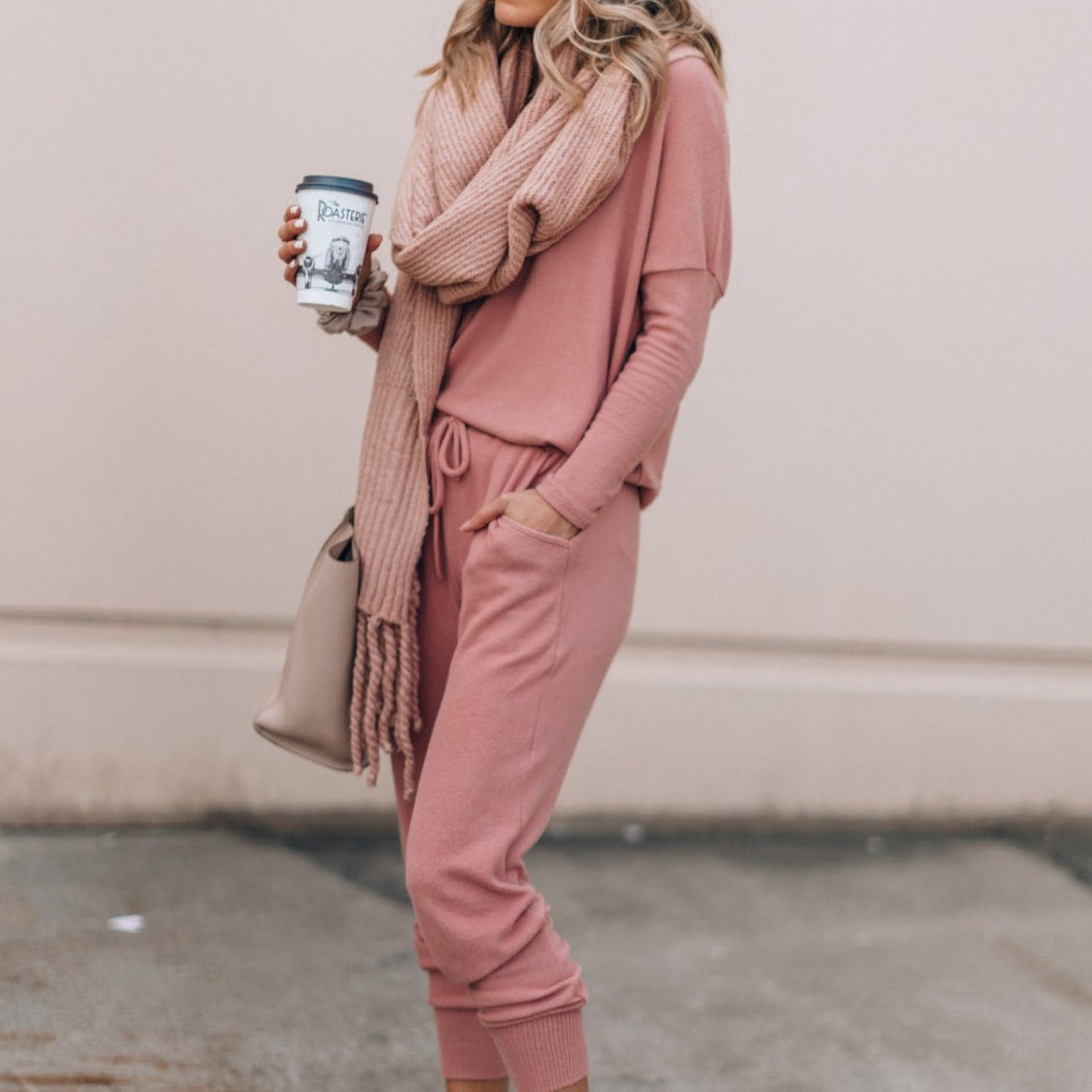 Women's 2-Piece Tracksuit Loungewear Set with Drawstring Pants