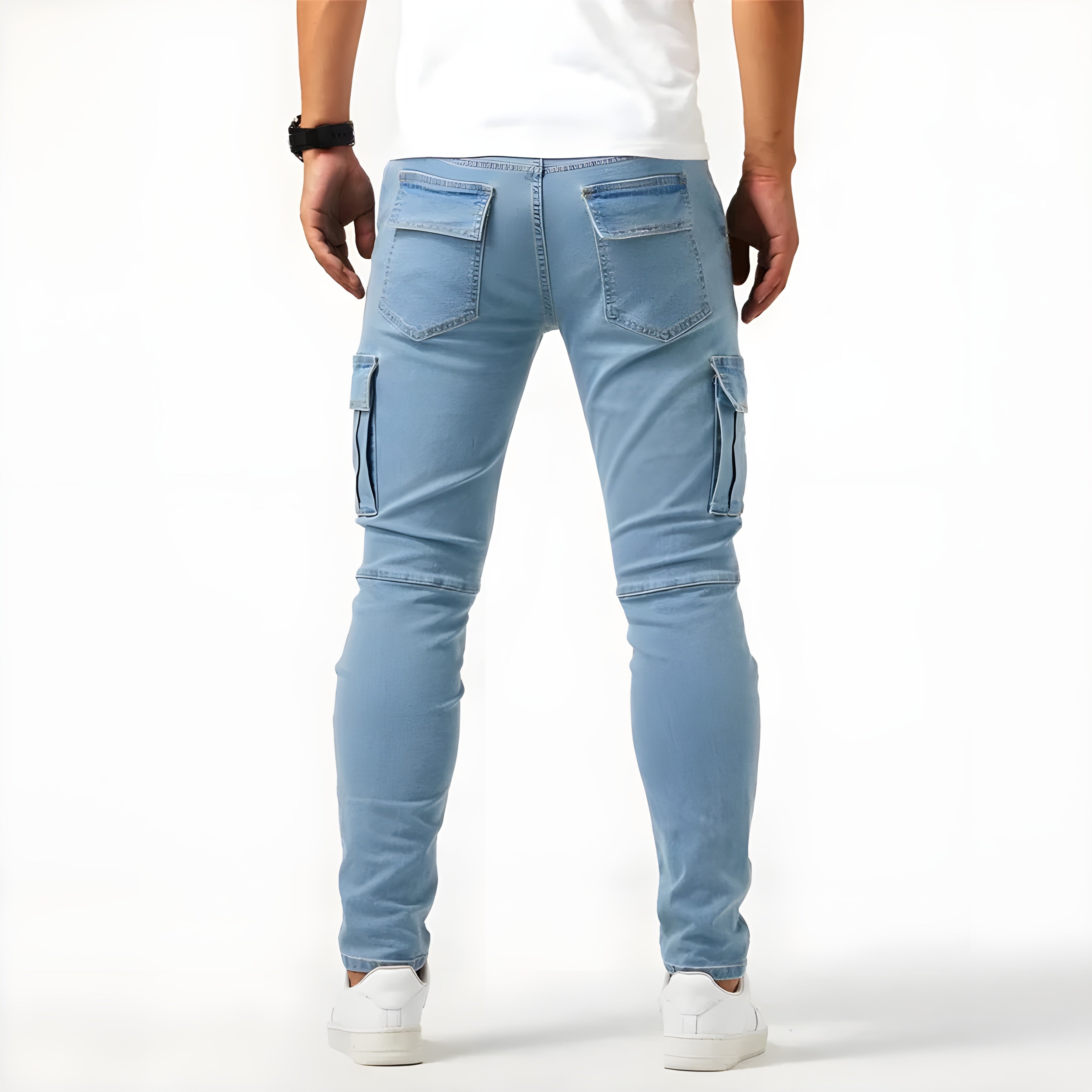 Men's Stretch Denim Cargo Trousers