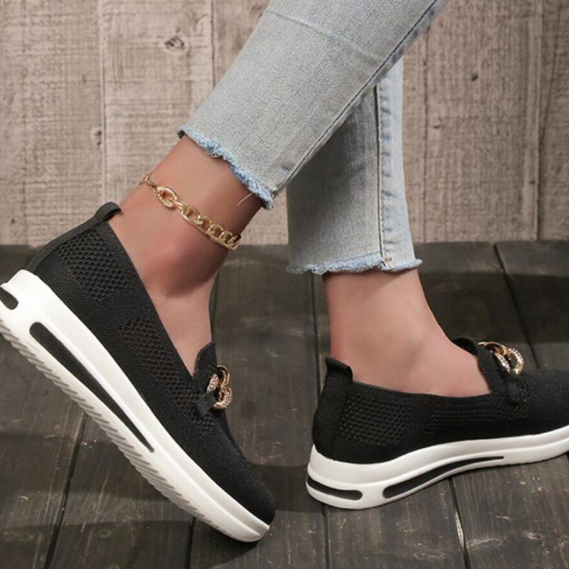 Women's Slip-On Sneakers with Chain Detail