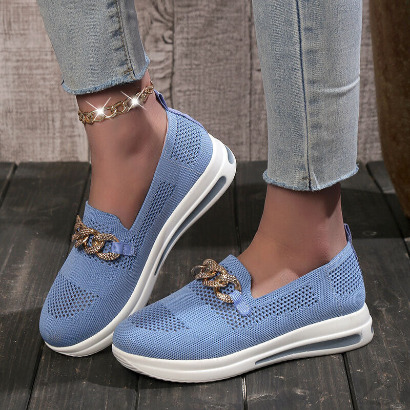 Women's Slip-On Sneakers with Chain Detail