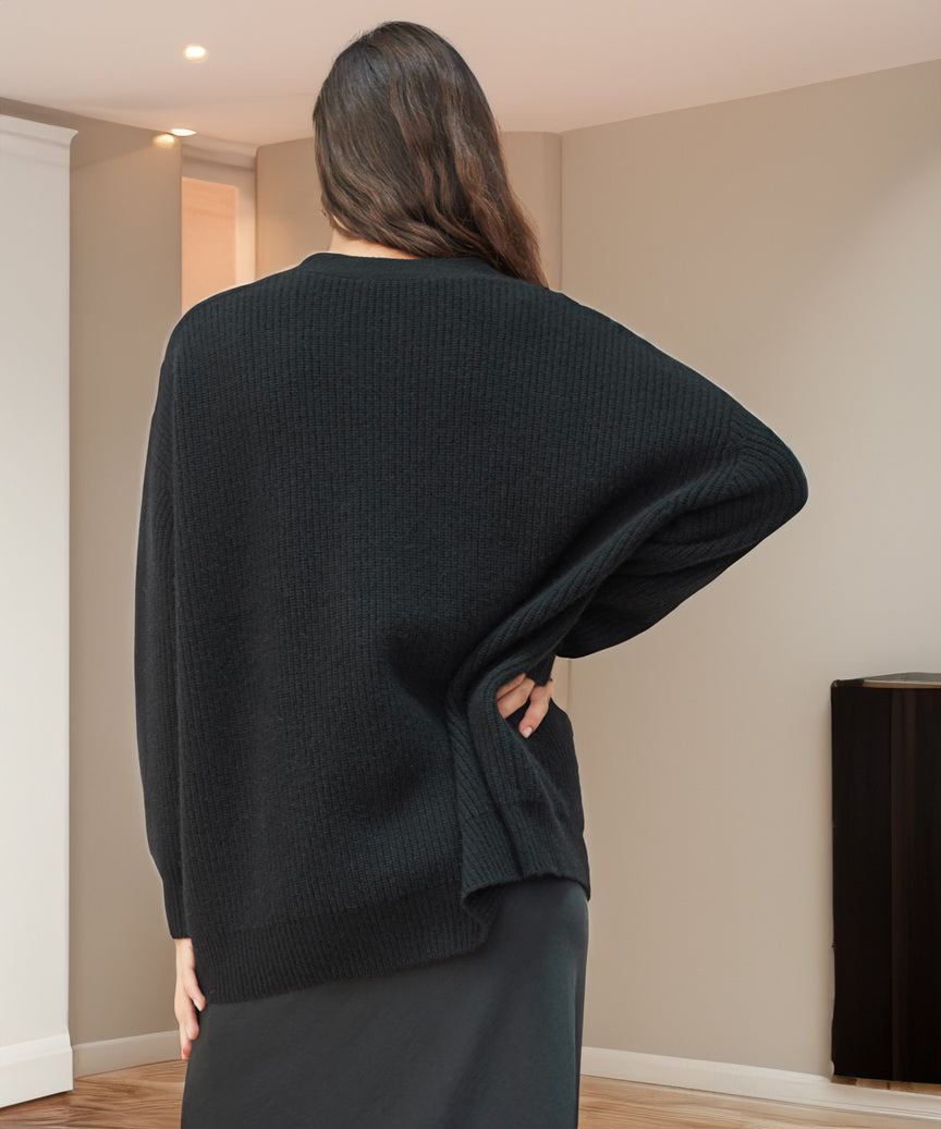 Women's Oversized Button Cardigan with Cozy Ribbed Knit Texture