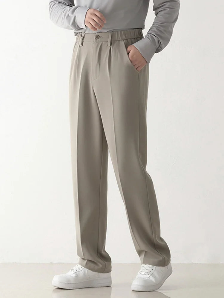 Men's Draped Formal Pants with Tapered Leg