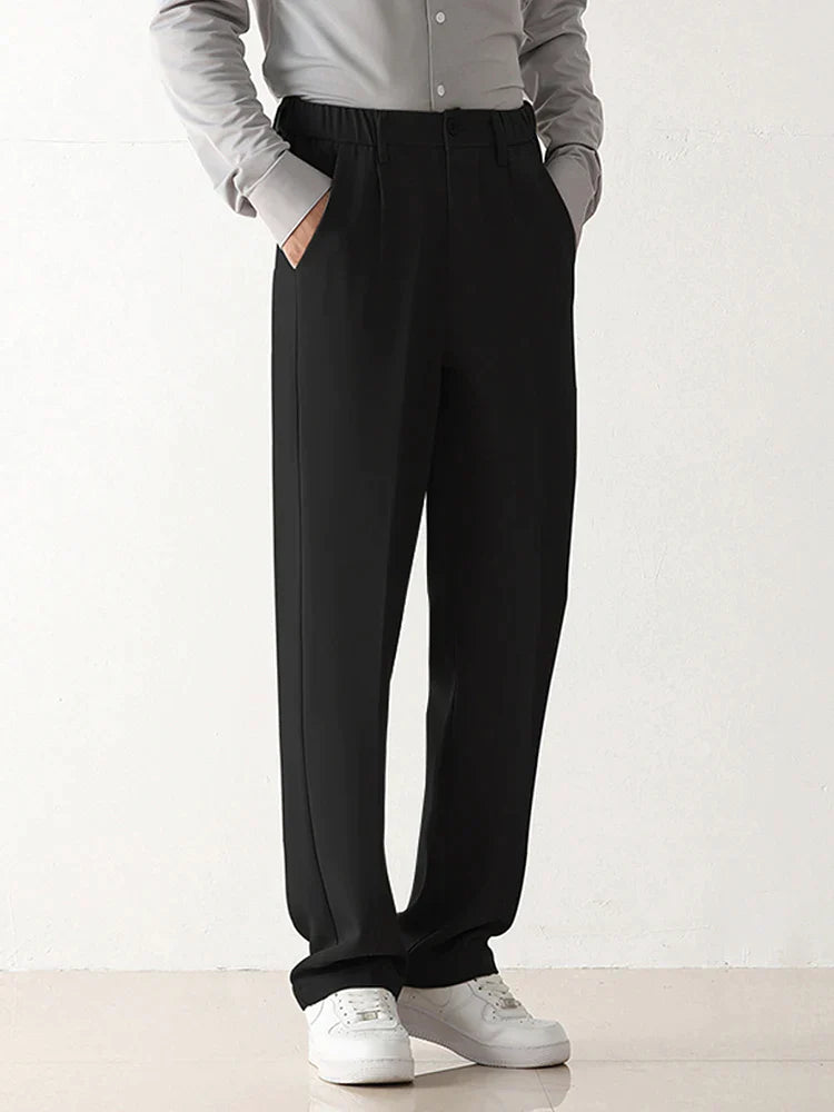 Men's Draped Formal Pants with Tapered Leg