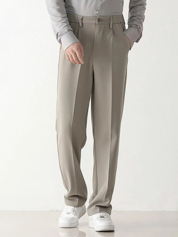 Men's Draped Formal Pants with Tapered Leg