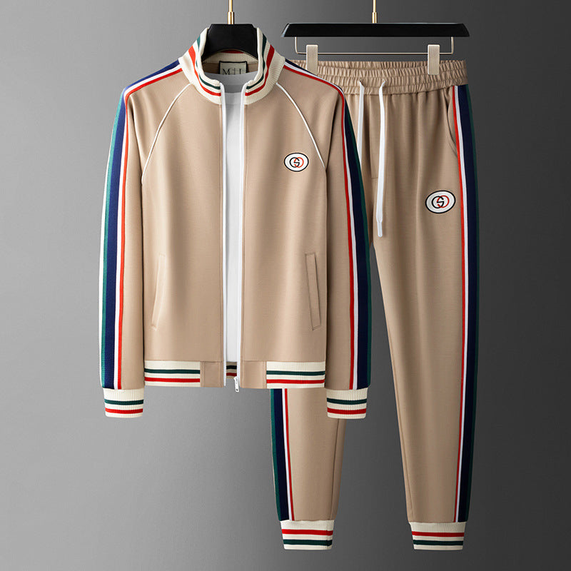 Men's Premium Tracksuit 2-Piece Set with Stripe Detail Design