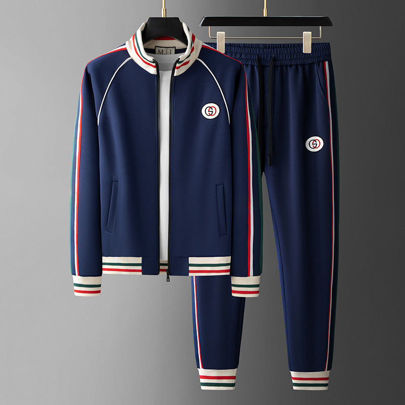 Men's Premium Tracksuit 2-Piece Set with Stripe Detail Design