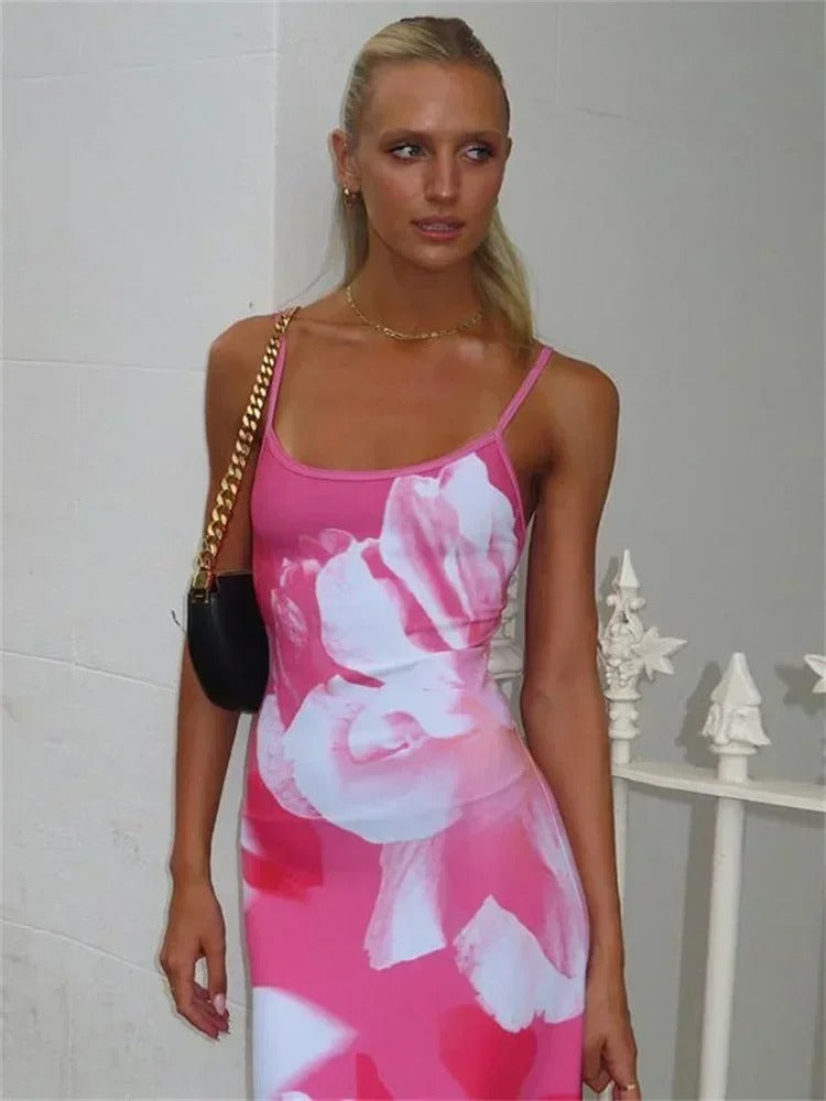 Women’s Sleeveless Floral Print Maxi Dress