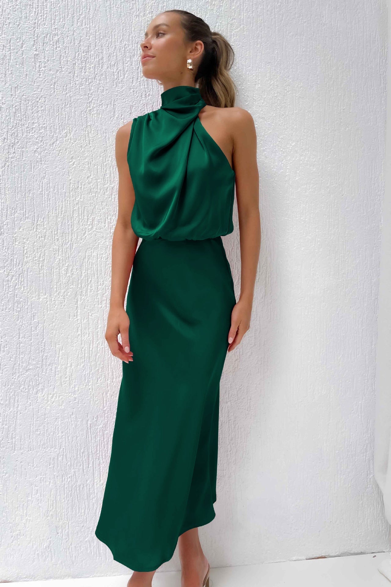 Women's Elegant Halter Neck Maxi Dress
