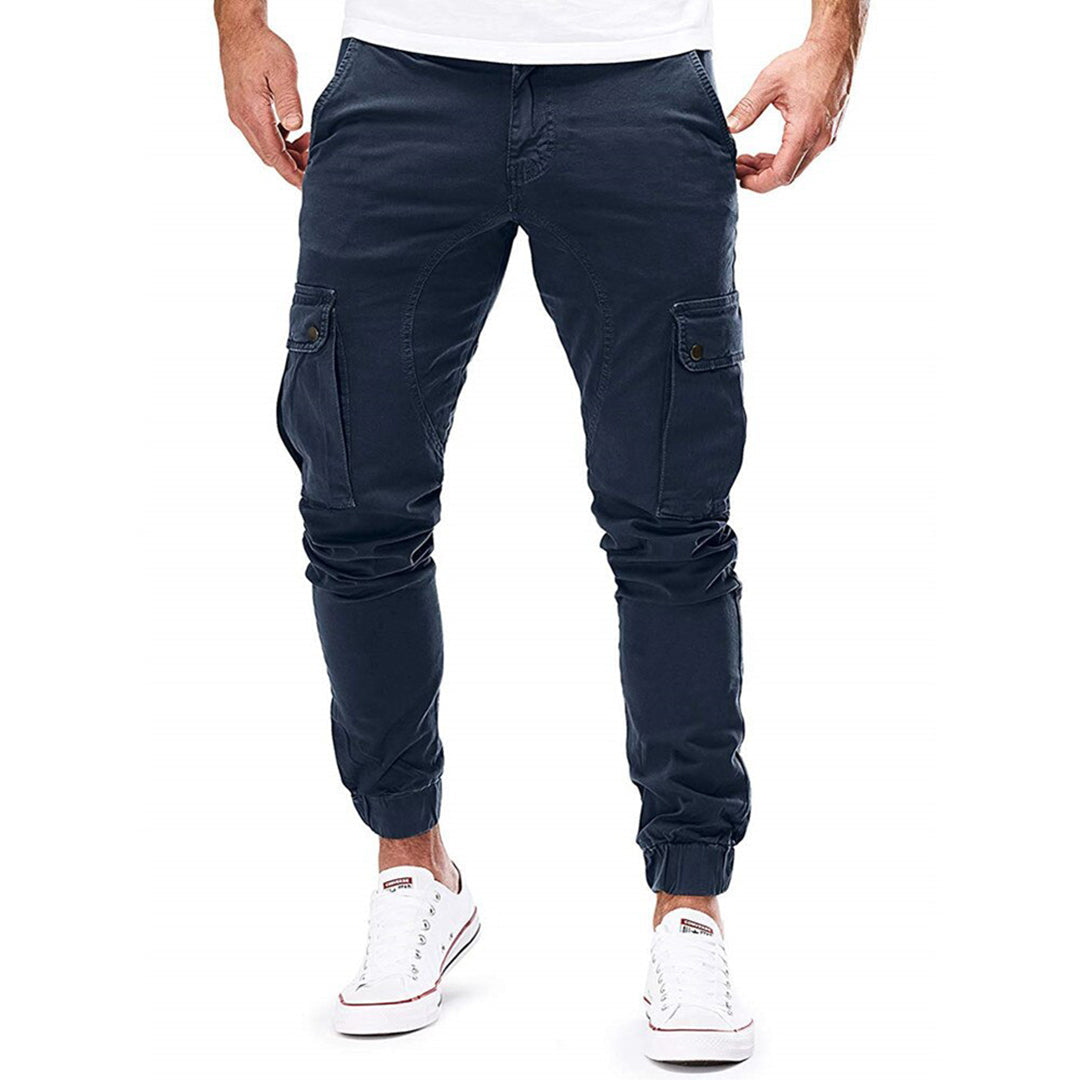 Men's Cargo Trousers Slim Fit Multi-Pocket Casual Jogger Style