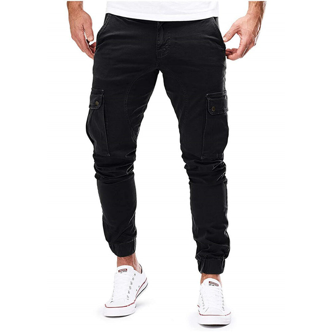 Men's Cargo Trousers Slim Fit Multi-Pocket Casual Jogger Style