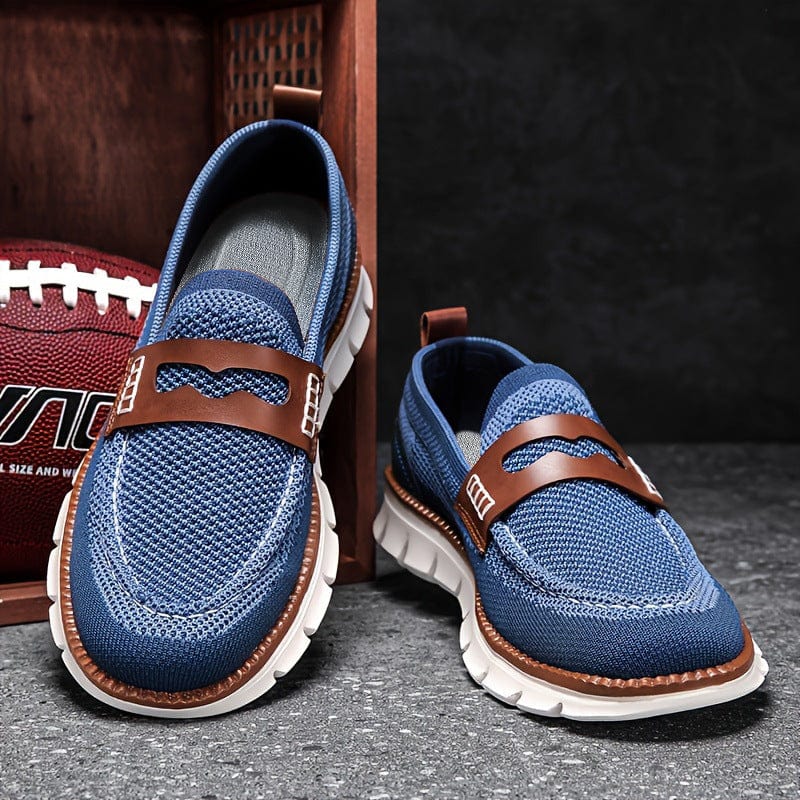 Men's Breathable Mesh Sneakers with Contrast Overlay and Cushioned Sole