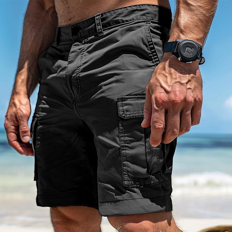 Men’s Cargo Shorts with Multiple Pockets and Adjustable Waistband