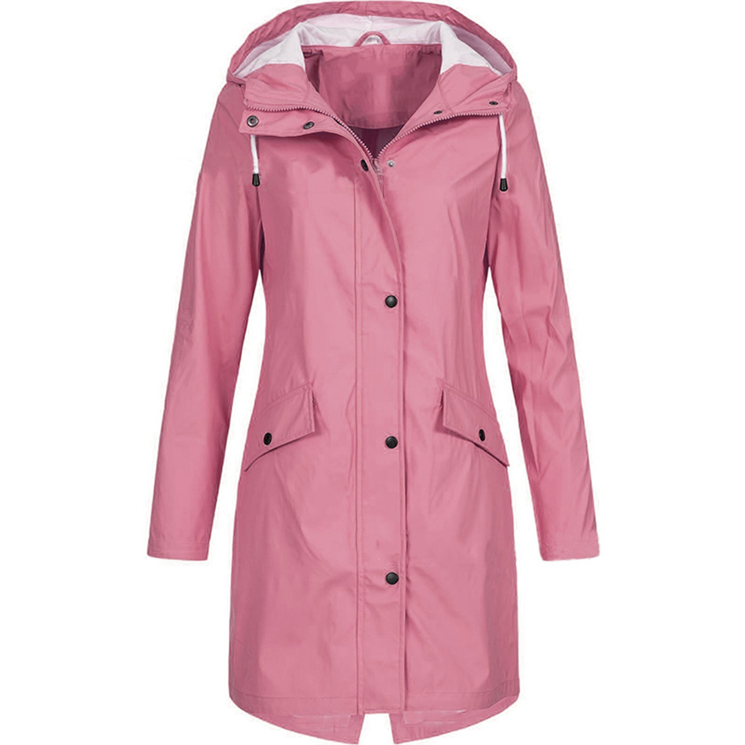 Women's Waterproof Hooded Rain Jacket with Lightweight Windproof Design