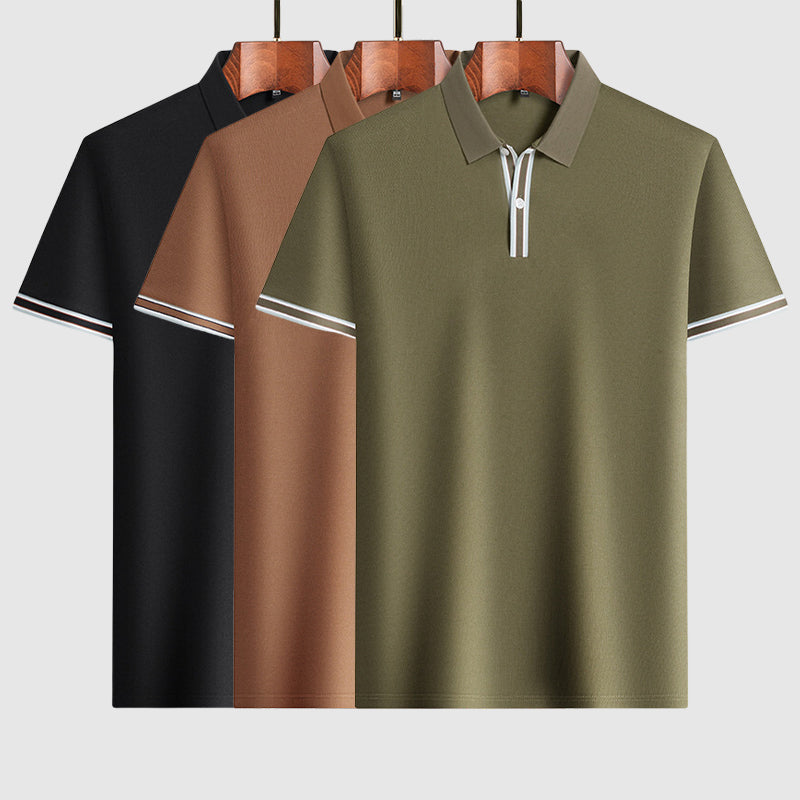 Men's Classic Short-Sleeve Polo Shirt with Contrast Trim