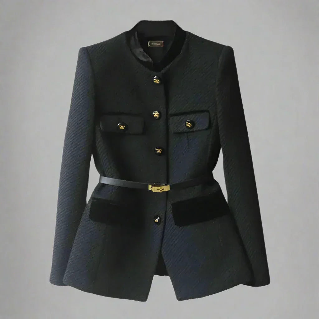 Women's wool coat with button closure