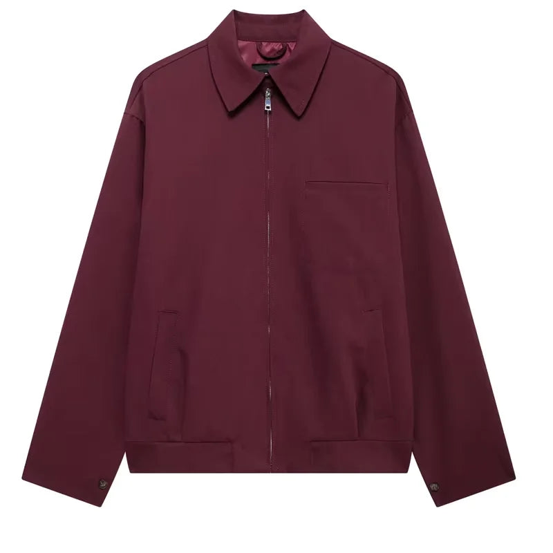 Women's Cropped Bomber Jacket with Long Sleeves and Modern Tailored Fit