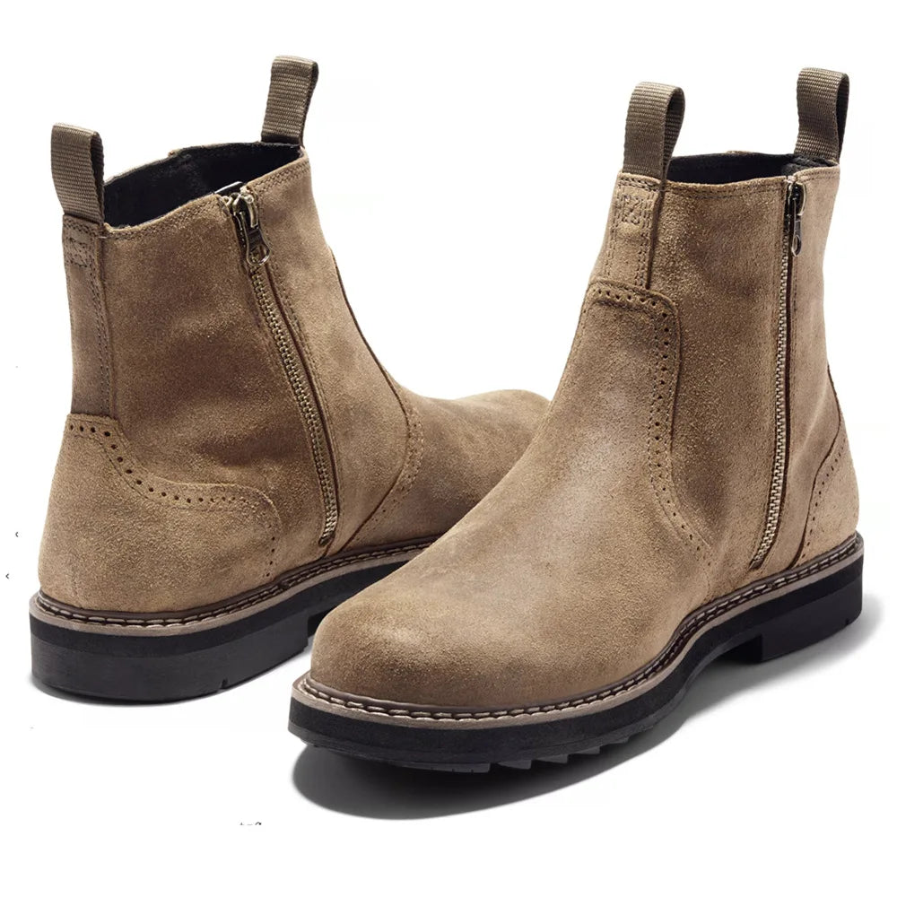 Men's Chelsea Boots with Side Zipper
