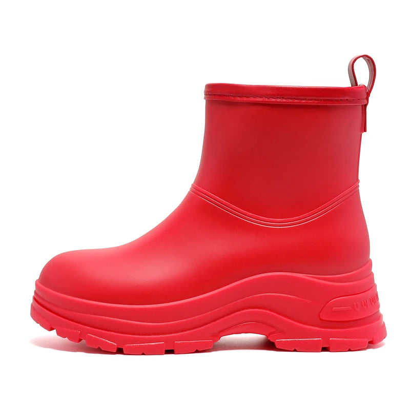 Women’s Waterproof Mid-Calf Boots with Slip-Resistant Thick Outsole