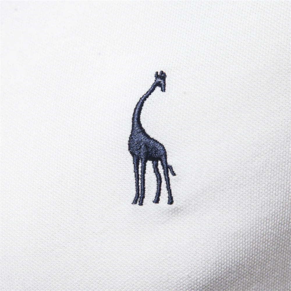 Men's Short-Sleeve Polo Shirt with Chest Logo and Button Placket