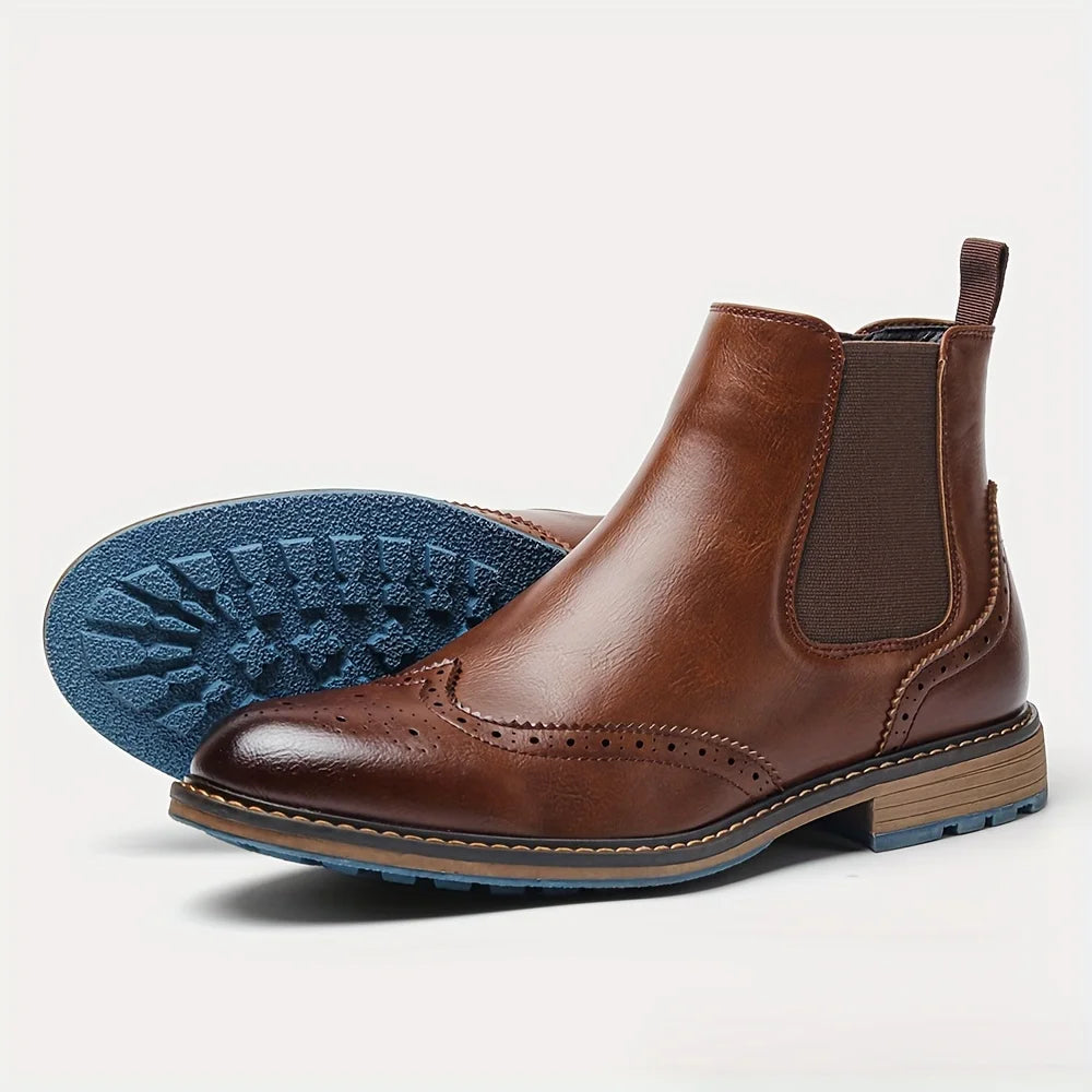 Men’s Chelsea Classic Ankle Boots Brogue Style Timeless Design