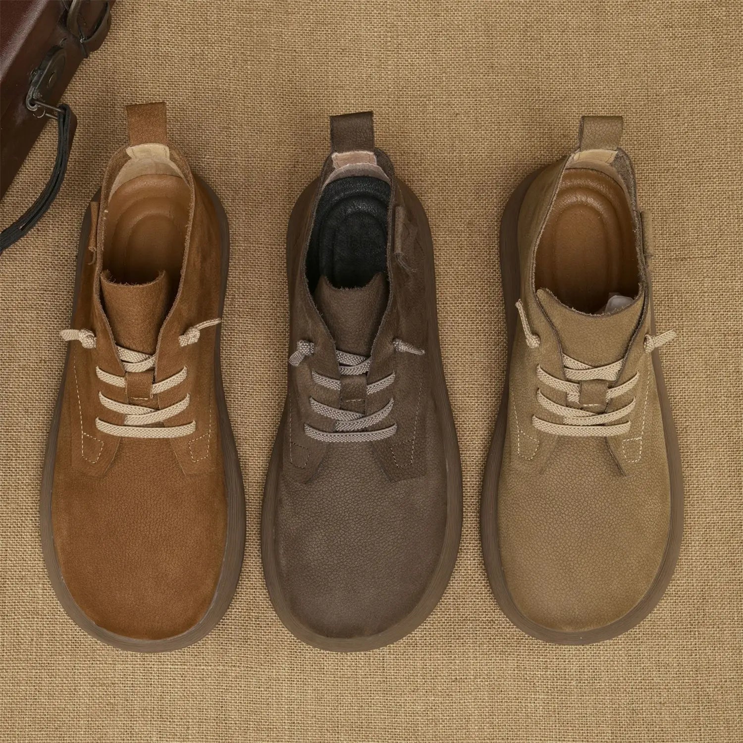 Men’s Ankle Soft Sole Vintage Lace-Up Short Workwear Boots