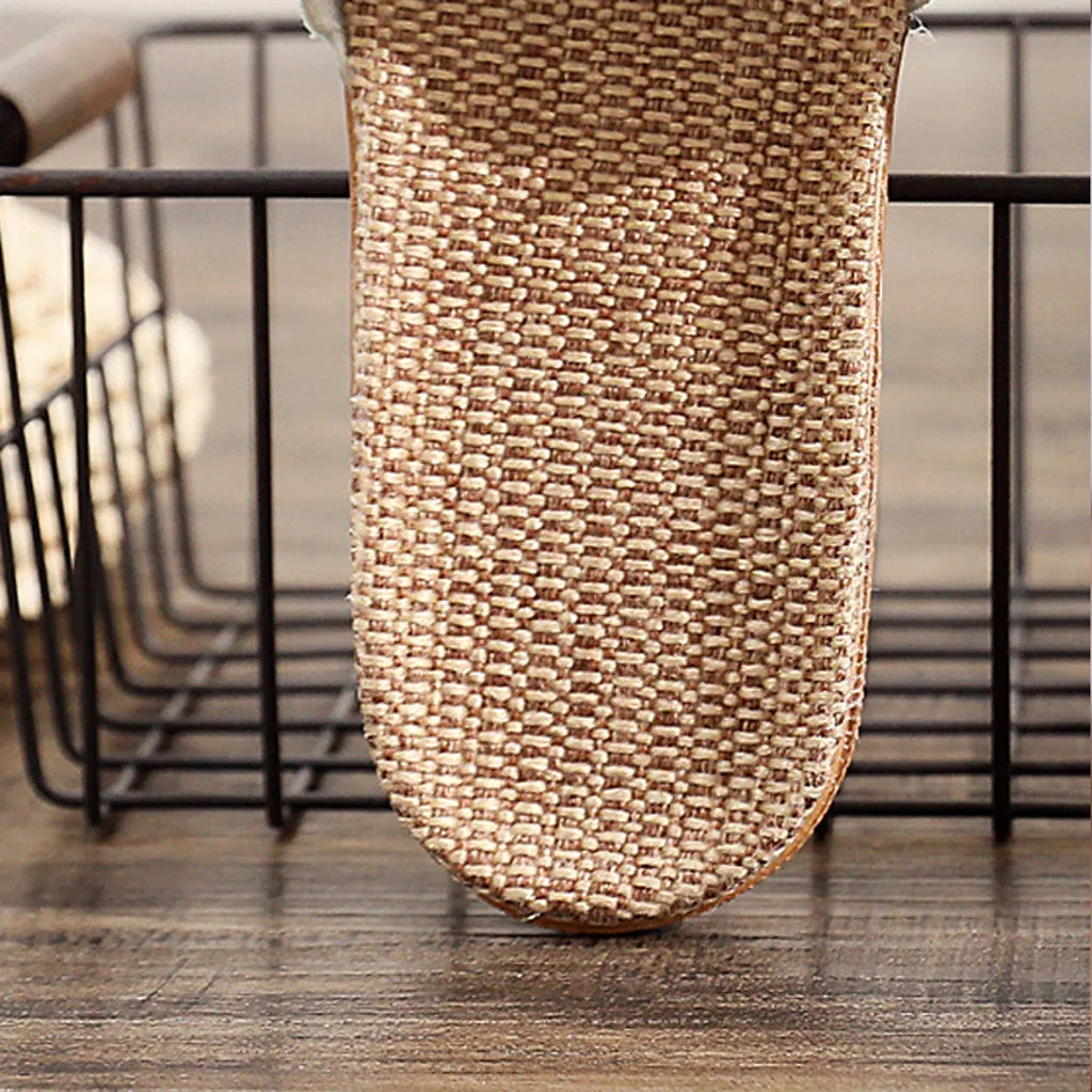 Women's Bowknot Slide Slippers with Floral Strap and Flax Sole