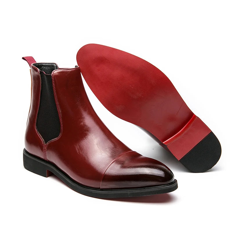 Men’s Chelsea Ankle Boots Sleek Fit Cap Toe Slip-On
