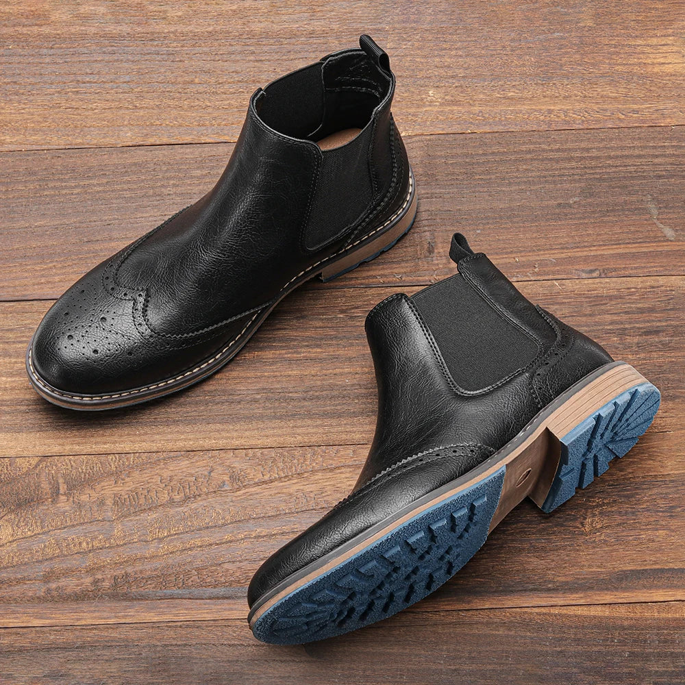 Men’s Chelsea Classic Ankle Boots Brogue Style Timeless Design