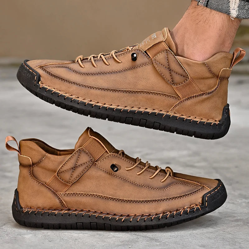 Men’s Casual Walking Sneakers with Moc Stitching and Grip Outsole
