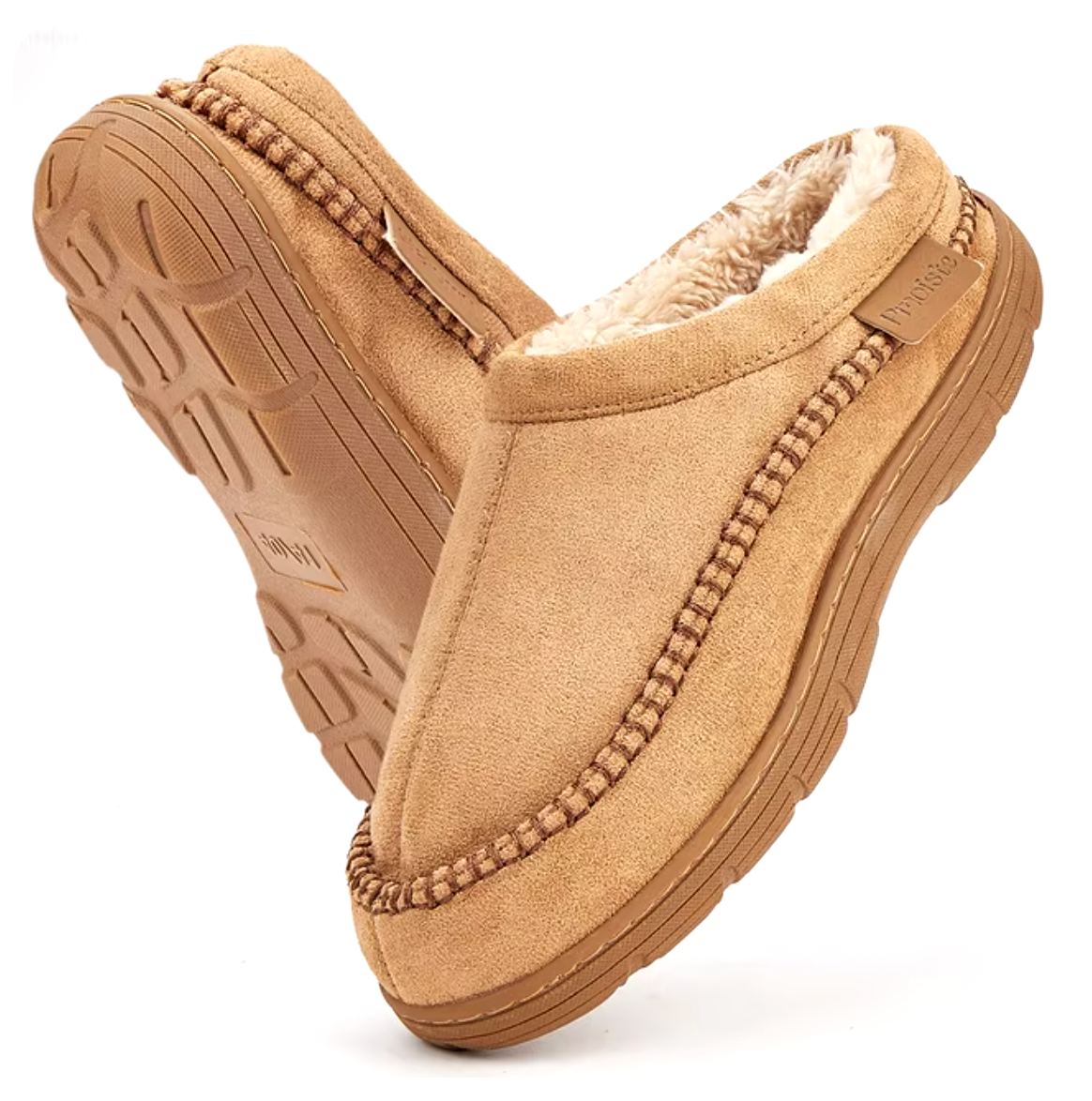 Men's Indoor Memory Foam Slippers with Warm Lining and Non-Slip Sole