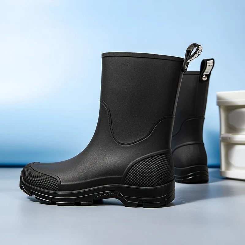 Women’s Waterproof Mid-Calf Boots with Non-Slip Outsole and Pull Tab
