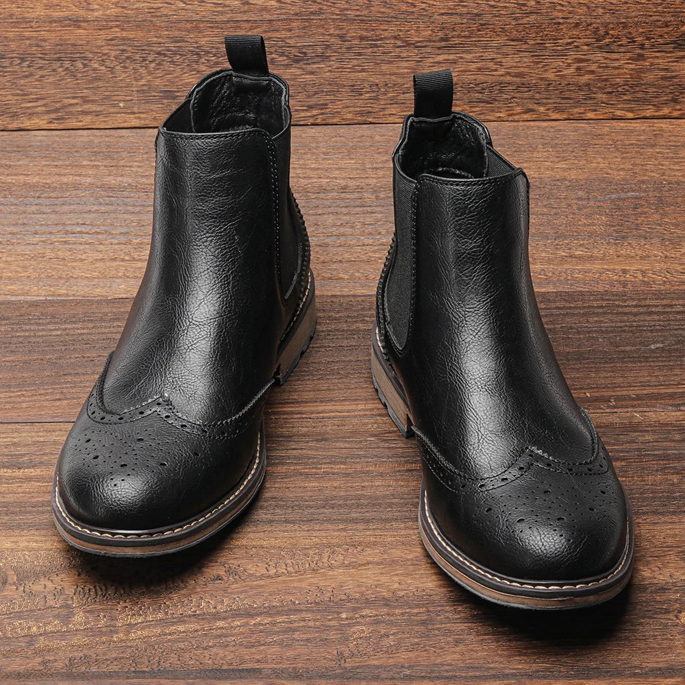 Men’s Chelsea Classic Ankle Boots Brogue Style Timeless Design