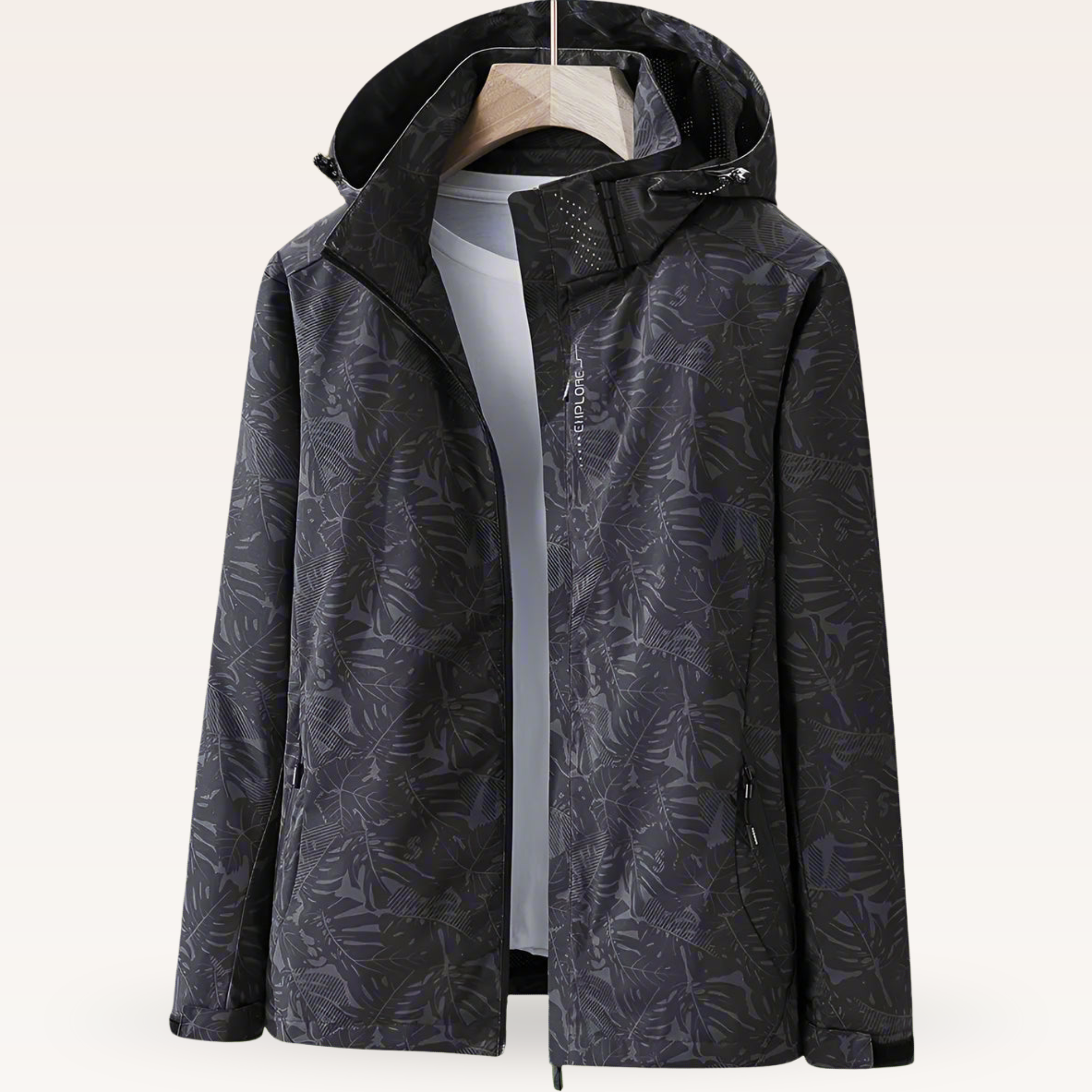 Women's Waterproof Rain Jacket with Hood and Zip Pockets