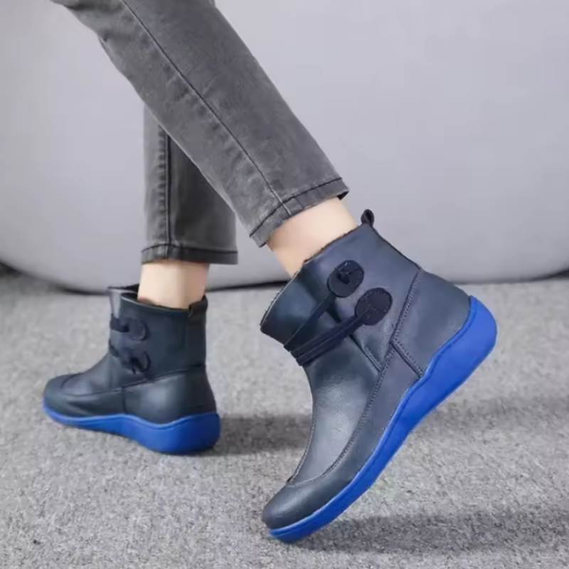 Women’s Waterproof Ankle Boots with Adjustable Straps and Comfort Sole